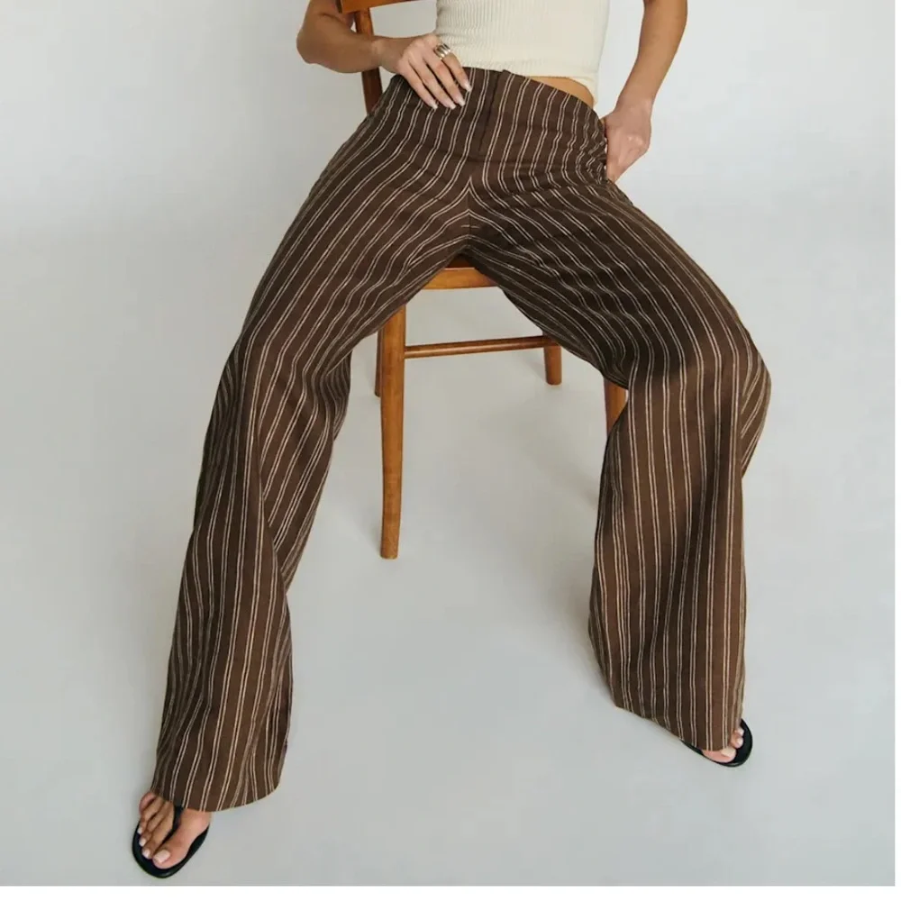 Reformation Vida Linen Low Rise Pant Size 0 - Picture 3 of 9